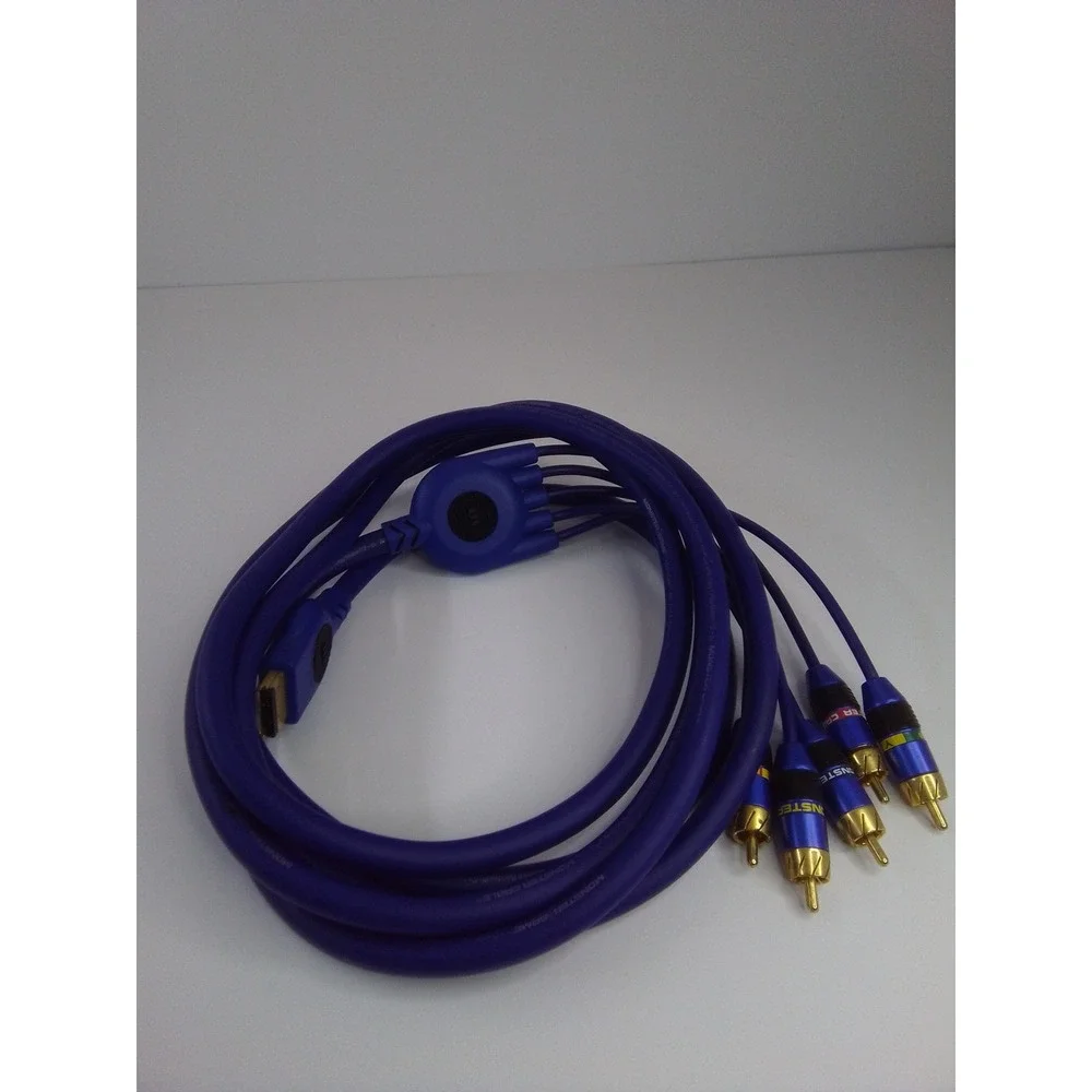 Monster GameLink 400 Component Video AV Cable Blue for Playstation 2 or 3 Used